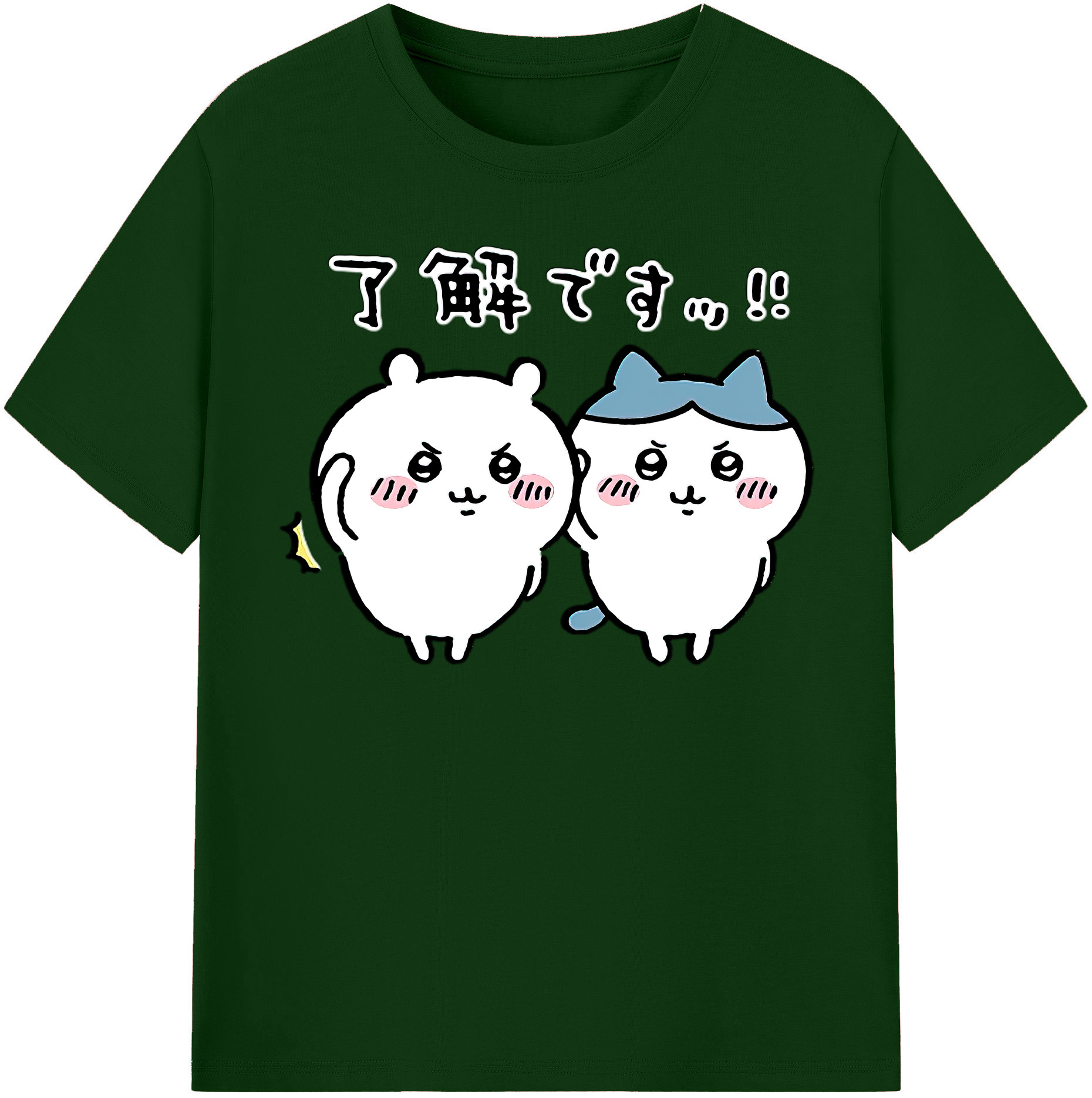 （画像用） ちいかわ ハチワレ Chii-kawa hachiware 綿100％半袖Tシャツ（フロントプリント）